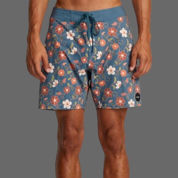 RVCA Men's Fixed Waist 18" Boardshort Altas Trunk Multicolor Floral Size 38 NWT - Picture 7 of 8